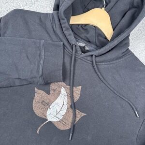 Levelwear Hoodie Mens‎ 2XL Black Leaf Graphic Fleece Pullover Sweatshirt Casual